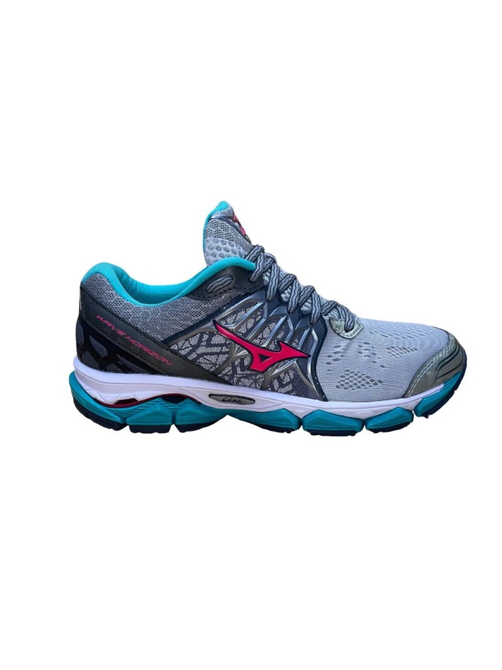 Mizuno Women’s Gray & Teal Mesh Wave Horizon Running Shoes Size 8